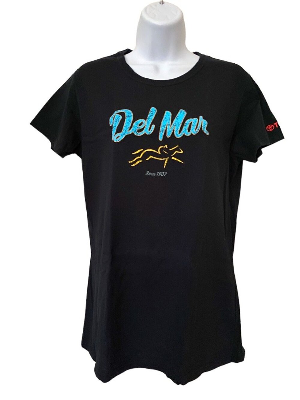 Del Mar Thoroughbred Club Horse Racing Black Short Sleeve T-Shirt Sz S #06
